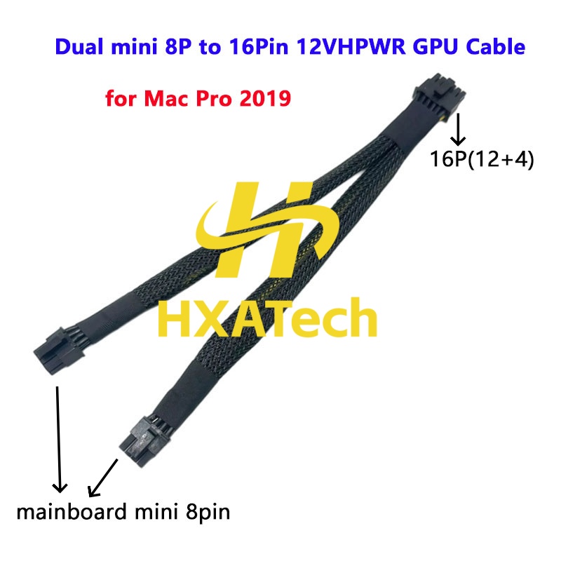 Dual 8Pin To 16Pin 12Vhpwr Cable - HXATech-For mac pro 2019 new Desktop