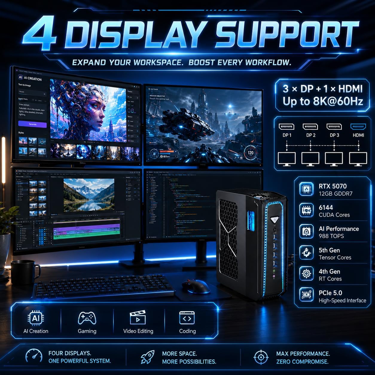 Msecore Liquid Cooling Mini PC - Desktop Gaming Gpu 32Gb 评论和价格